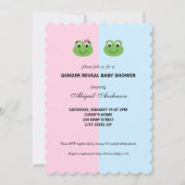 Groene Kikkerman Genderkwesties onthullen uitnodig Kaart (Voorkant)