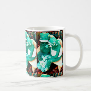 Groene kikkerparen koffiemok