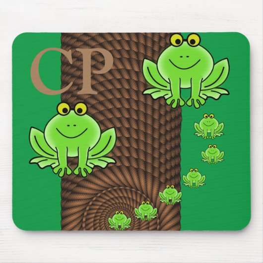 Groene kikkerpenkop Muismat! Muismat (Voorkant)