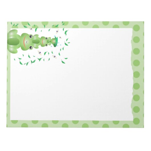 Groene kikkers gestippelde bosdieren notitieblok (Voorkant)