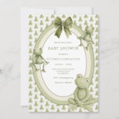 Groene kikkers Gril babyfeest Kaart (Voorkant)