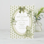 Groene kikkers Gril babyfeest Kaart (Staand voorkant)