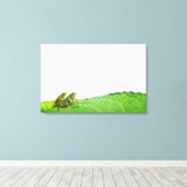 Groene kikkers met verlof canvas afdruk (Insitu (Houten vloer))
