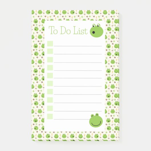 Groene kikkers om een lijst te doen post-it® notes (Voorkant)