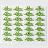 groene kikkers op lantaarnpaal cadeaupapier (Vlak)