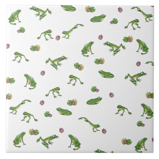 Groene kikkers tegeltje (Voorkant)
