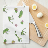 Groene kikkers theedoek (Quarter Fold)