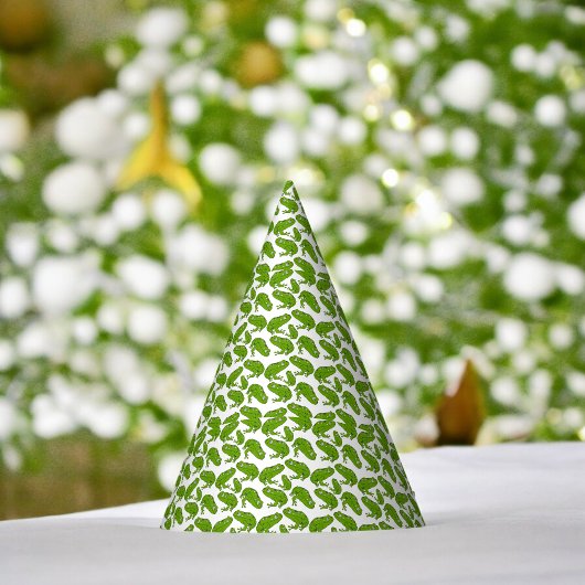 Groene kikkervis-Cartoon Feesthoedjes