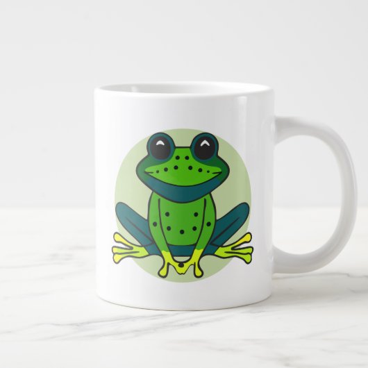 Groene kikkervis-Cartoon Grote Koffiekop (Rechts)
