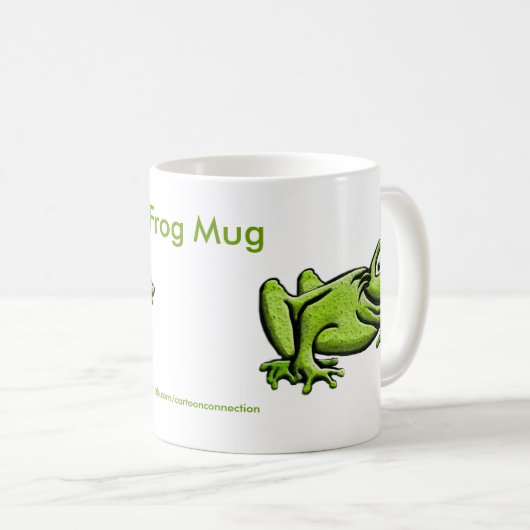 Groene kikkervis-Cartoon Koffiemok (Voorkant rechts)