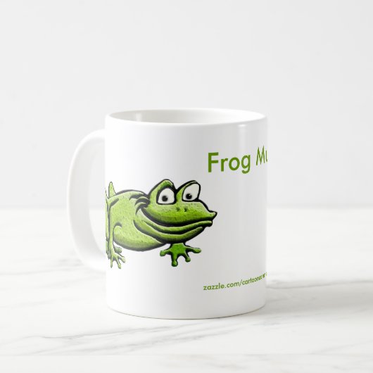 Groene kikkervis-Cartoon Koffiemok (Voorkant links)