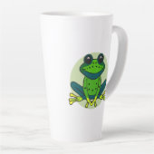 Groene kikkervis-Cartoon Latte Mok (Rechterhoek)