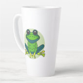 Groene kikkervis-Cartoon Latte Mok (Linkerhoek)