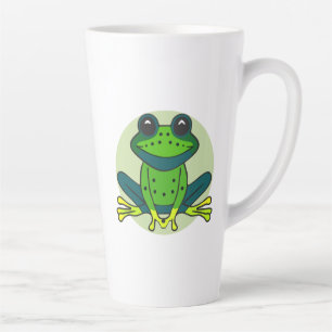 Groene kikkervis-Cartoon Latte Mok