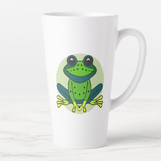 Groene kikkervis-Cartoon Latte Mok (Rechts)