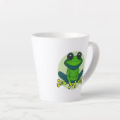Groene kikkervis-Cartoon Latte Mok (Rechterhoek)