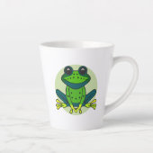Groene kikkervis-Cartoon Latte Mok (Rechts)