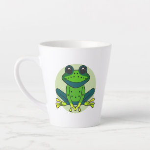 Groene kikkervis-Cartoon Latte Mok