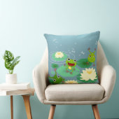 Groene kikkervis Pillow glimlachen Kussen (Stoel)