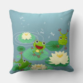 Groene kikkervis Pillow glimlachen Kussen (Achterkant)