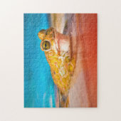 Groene kikkervisch in water Fotoschildering Legpuzzel (Verticaal)