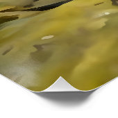 Groene kikkervisje tegen de weersrivierbedding perfect poster (Hoek)