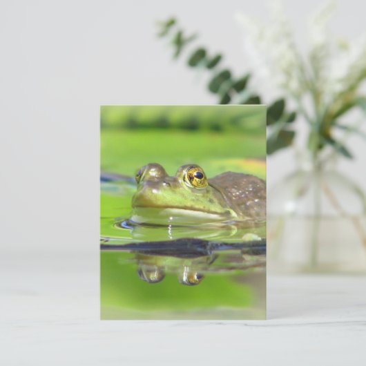 Groene kikkervisuitnodiging kaart (Staand voorkant)