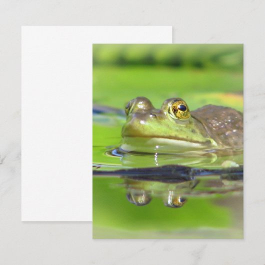 Groene kikkervisuitnodiging kaart (Voorkant / Achterkant)