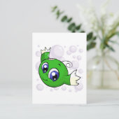 Groene Kiko die door het Kiko Lake wil Briefkaart (Staand voorkant)