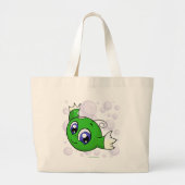 Groene Kiko die door het Kiko Lake wil Grote Tote Bag (Voorkant)
