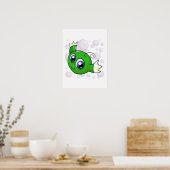 Groene Kiko die door het Kiko Lake wil Poster (Keuken)