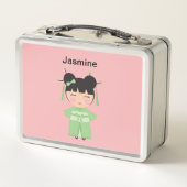 Groene Kimono Japanse Doll Gepersonaliseerd (Achterkant)