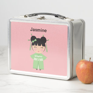 Groene Kimono Japanse Doll Gepersonaliseerd