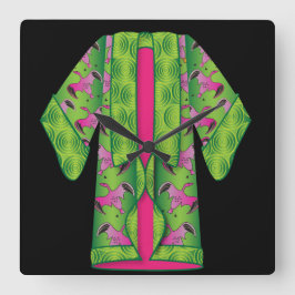 Groene Kimono Wall klok