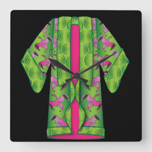Groene Kimono Wall klok