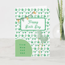 groene kind standaard, 13" x 18" gevouwen wenskaar