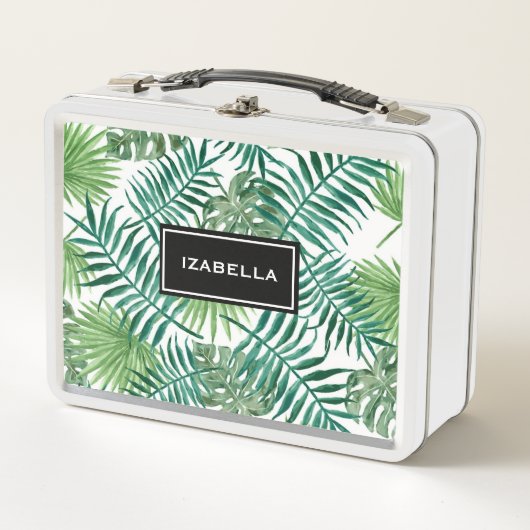 Groene Kinder naam: kleurrijke tropische palmboom (Voorkant)