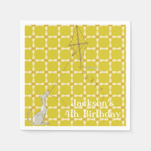 Groene kinderfeest op feestdag met honden servet (Voorkant)