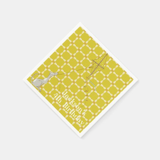 Groene kinderfeest op feestdag met honden servet (Hoek)