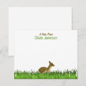 Groene kindernaam bosdier notitiekaartje (Voorkant / Achterkant)