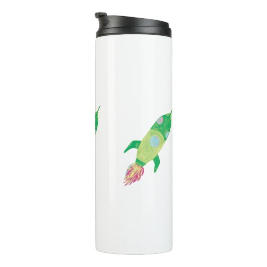 Groene Kinderruimteraketten  Thermosbeker (Geroteerd rechts)
