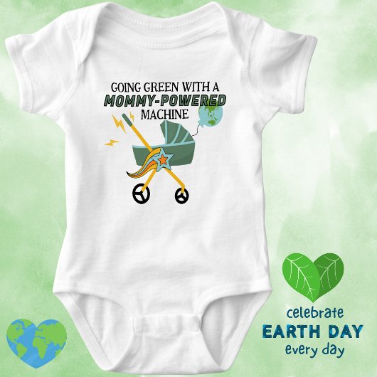 Groene kinderwagen - Mama-Powered Baby Bodysuit