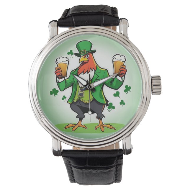 Groene kip horloge (Voorkant)
