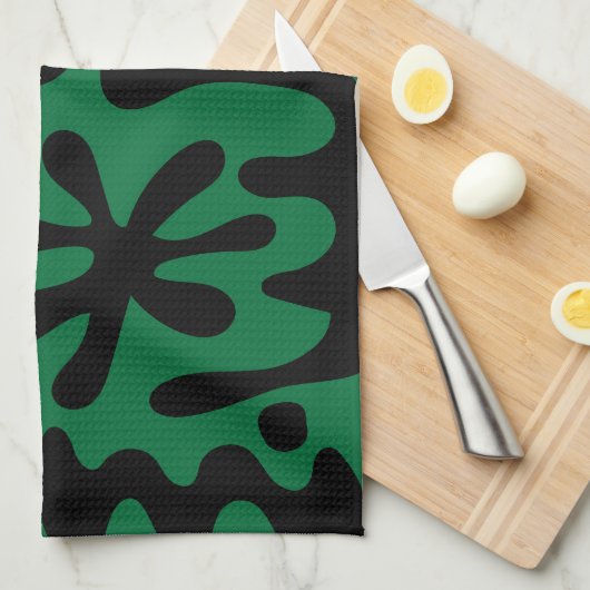 Groene Kismet keukenhanddoek (Quarter Fold)