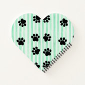Groene Kittens & pootjes hartvormig Notitieboek (Achterkant)