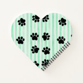 Groene Kittens & poten hartvormig Notitieboek (Achterkant)