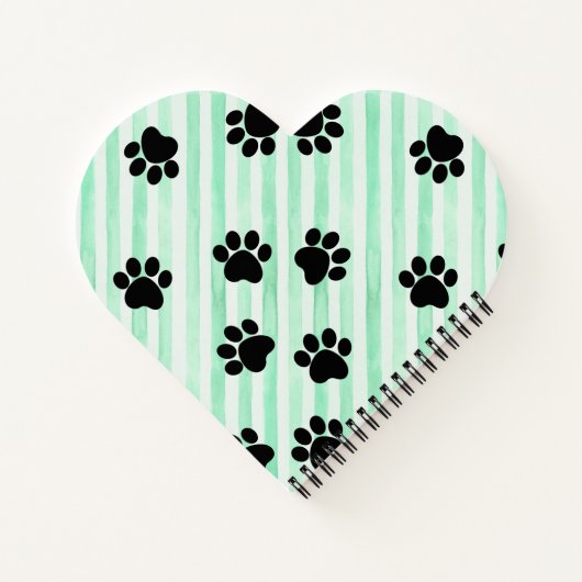 Groene Kittens & poten hartvormig Notitieboek (Achterkant)