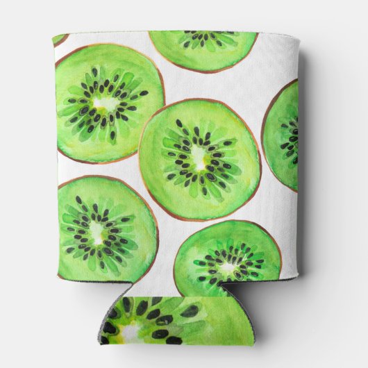 Groene Kiwi Fruit Waterverf Set Blikjeskoeler (Achterkant)