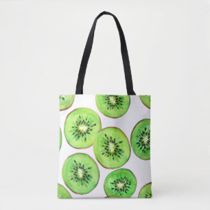 Groene Kiwi Fruit Waterverf Set Tote Bag