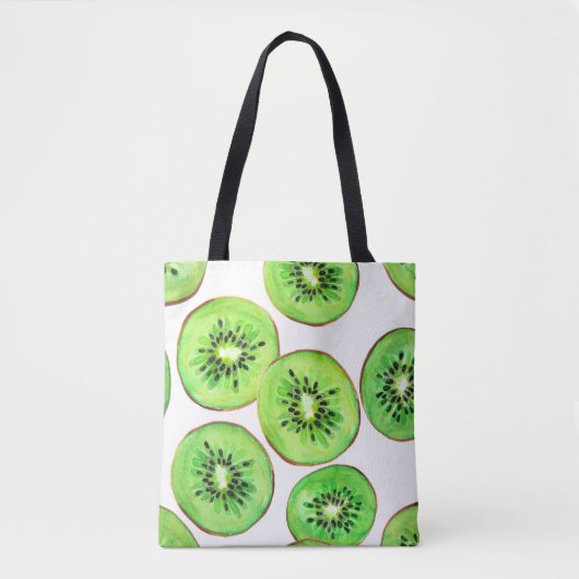 Groene Kiwi Fruit Waterverf Set Tote Bag (Voorkant)